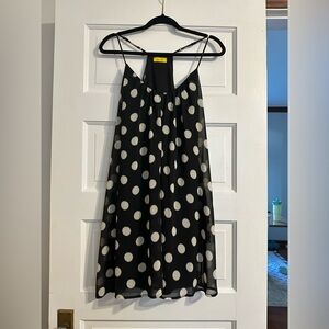 Racer back polka dot trapeze dress